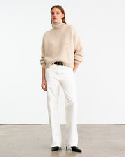 TABITHA CASHMERE SWEATER IN BEIGE MELANGE
