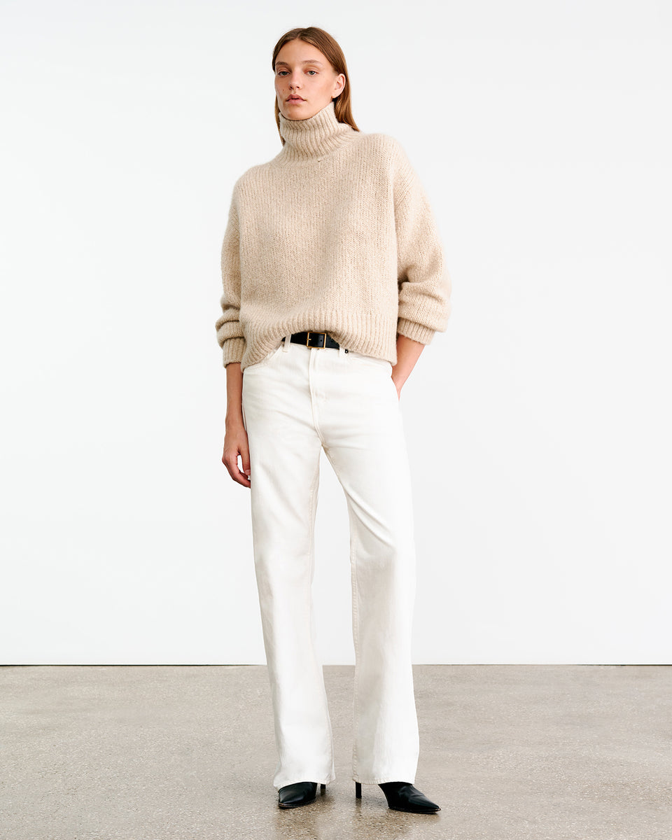 TABITHA CASHMERE SWEATER IN BEIGE MELANGE