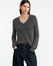 VICKI SWEATER IN DARK CHARCOAL MELANGE
