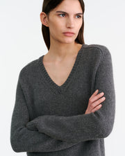 VICKI SWEATER IN DARK CHARCOAL MELANGE