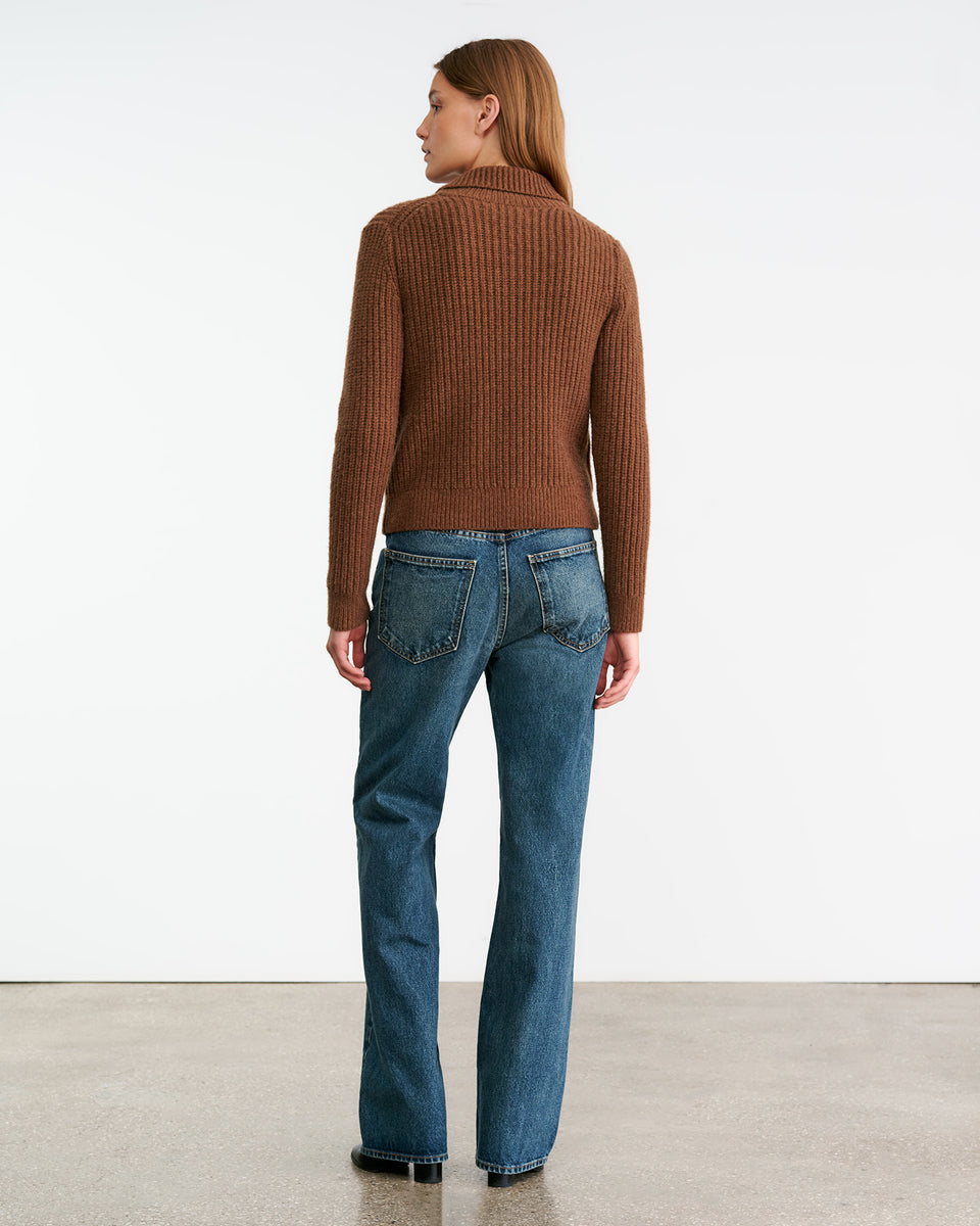 TESSEN CARDIGAN IN DARK CAMEL