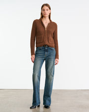 TESSEN CARDIGAN IN DARK CAMEL