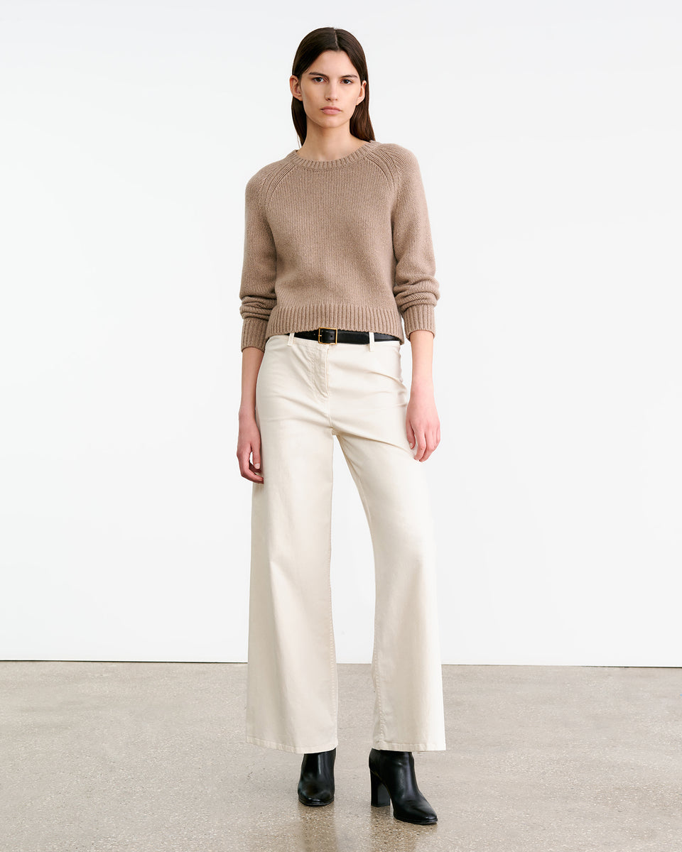 LAUREL SWEATER IN TAUPE MELANGE