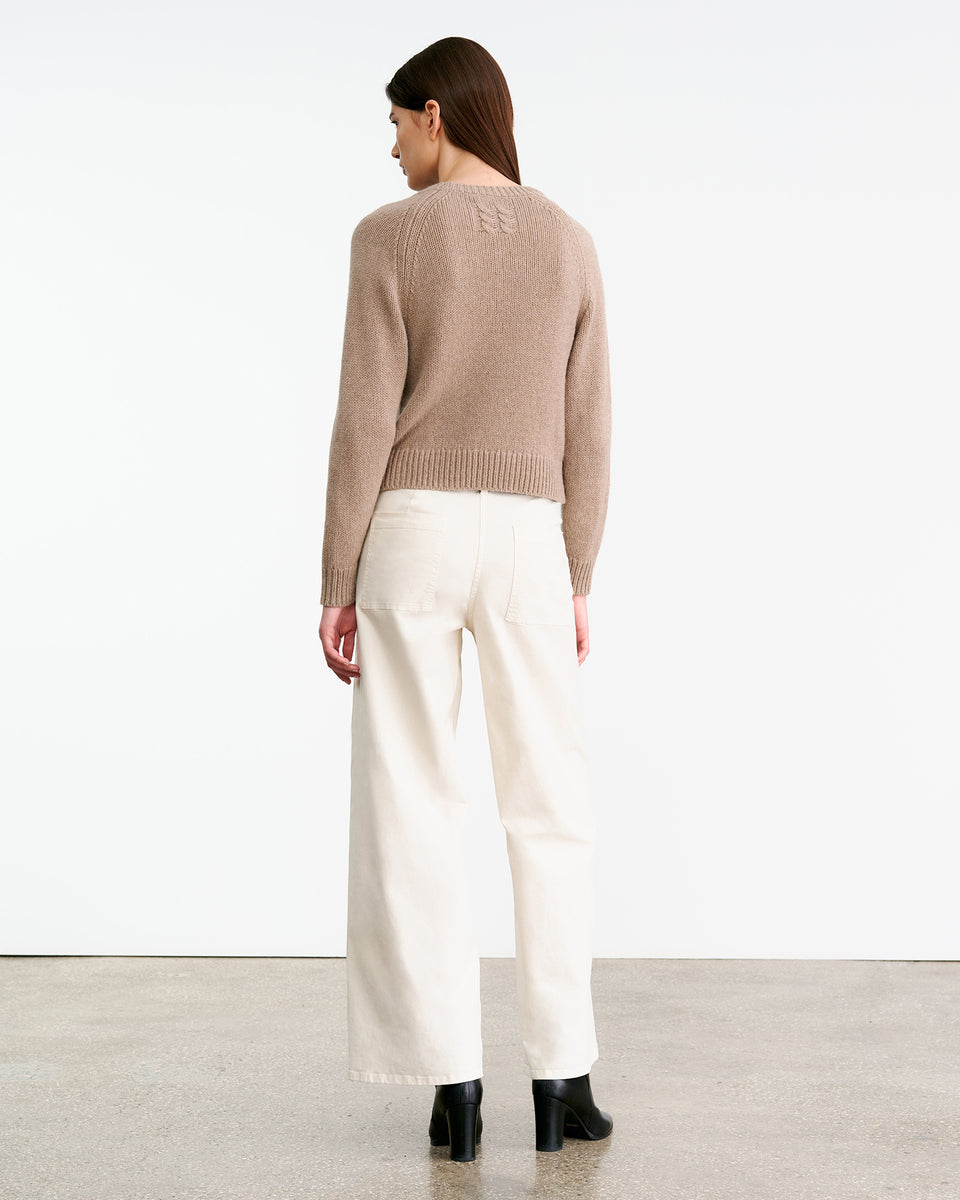LAUREL SWEATER IN TAUPE MELANGE