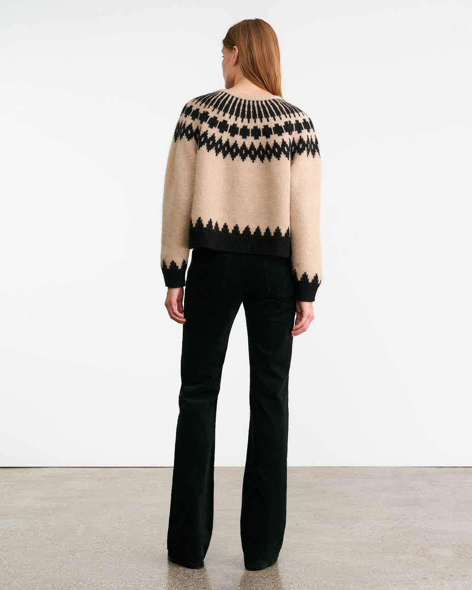 ALENA SWEATER IN LIGHT CAMEL FAIR ISLE