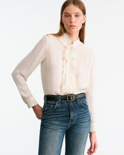 BERTILLE SILK SHIRT IN IVORY W/IVORY