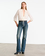 BERTILLE SILK SHIRT IN IVORY W/IVORY