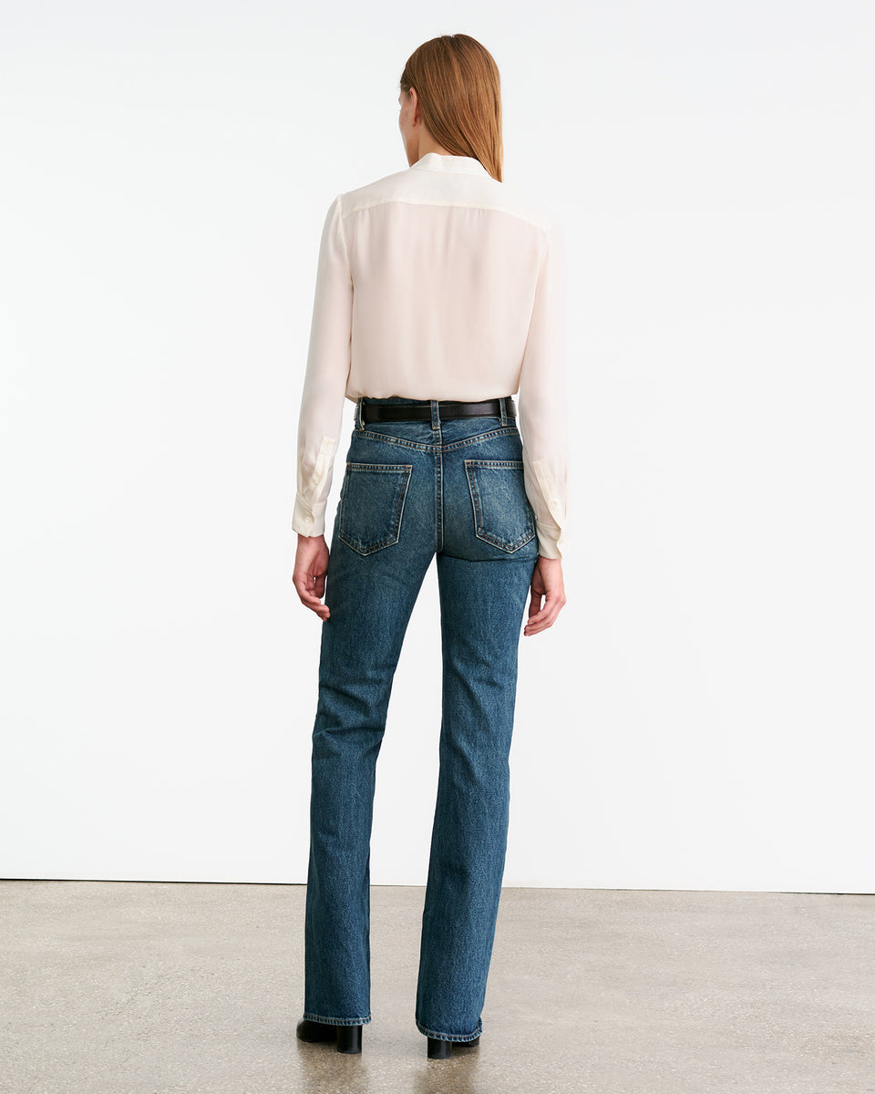 BERTILLE SILK SHIRT IN IVORY W/IVORY