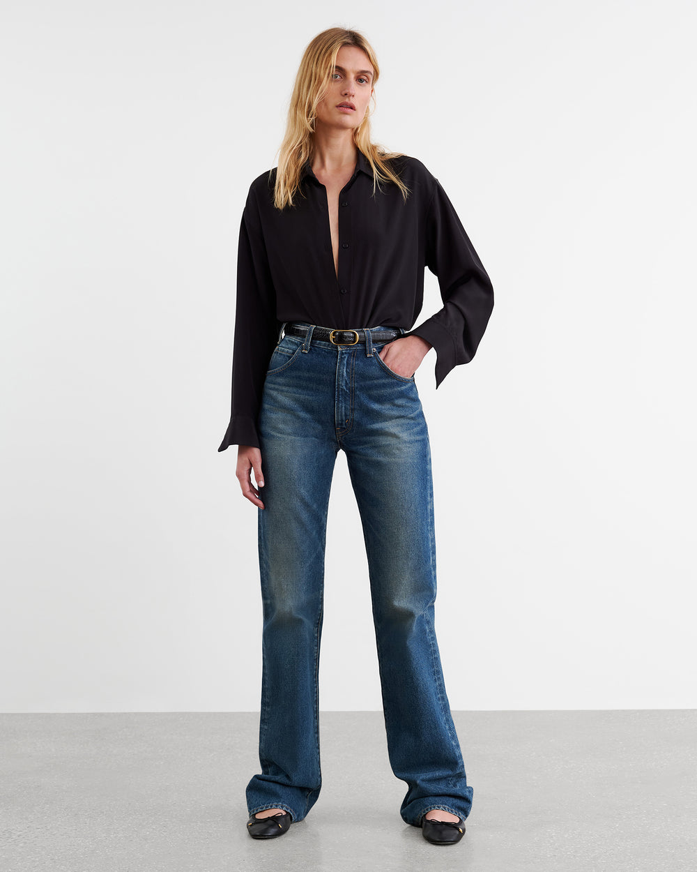 JULIEN SILK BLOUSE IN BLACK