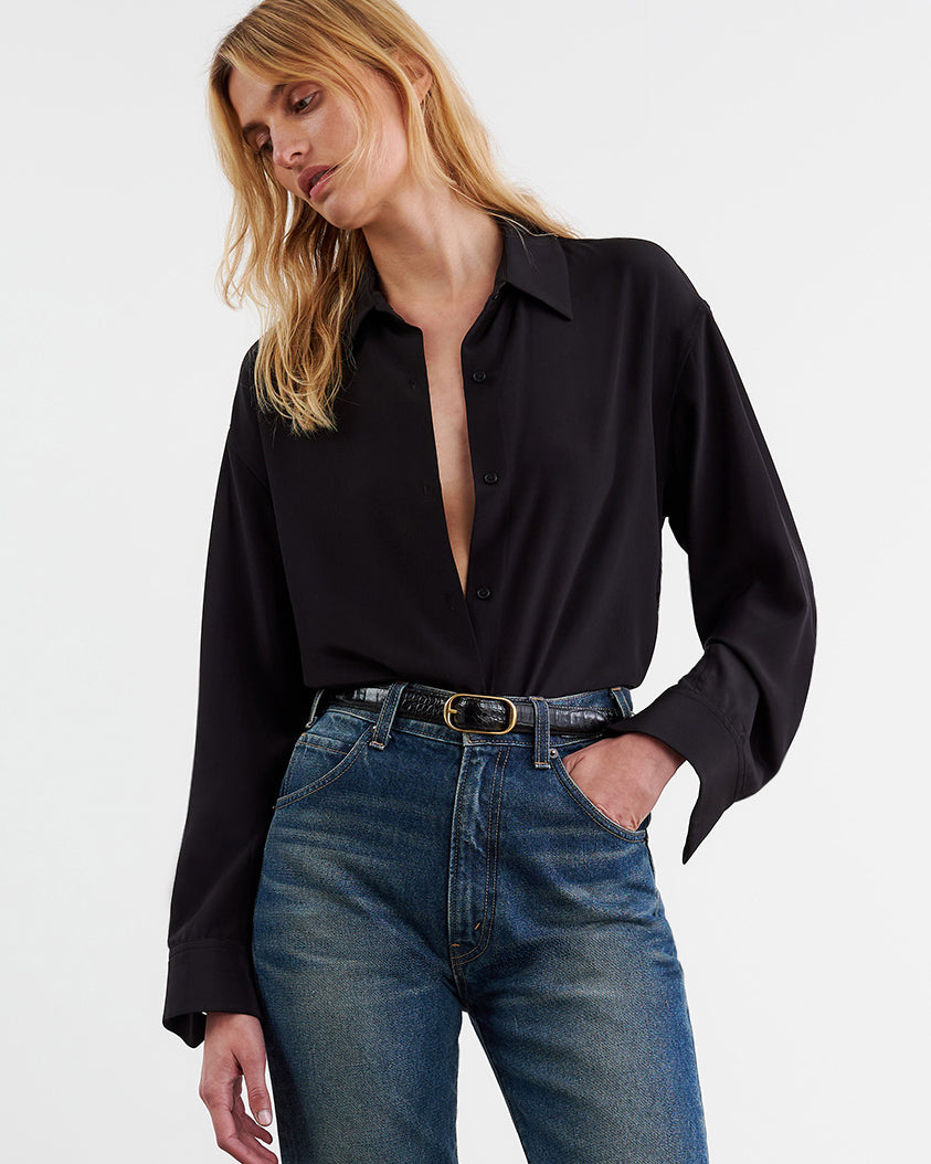 JULIEN SILK BLOUSE IN BLACK