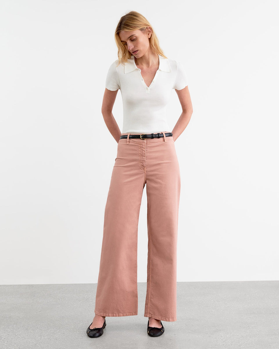 MEGAN COTTON PANT IN OXFORD PINK