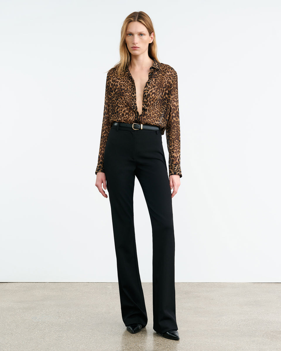 GAIA SILK SHIRT IN VINTAGE LEOPARD PRINT
