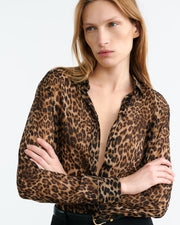 GAIA SILK SHIRT IN VINTAGE LEOPARD PRINT