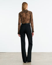 GAIA SILK SHIRT IN VINTAGE LEOPARD PRINT