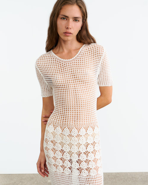 YOKO KNIT DRESS IN IVORY