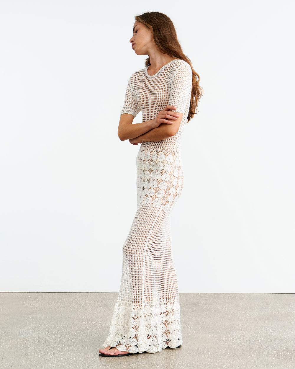 YOKO KNIT DRESS IN IVORY