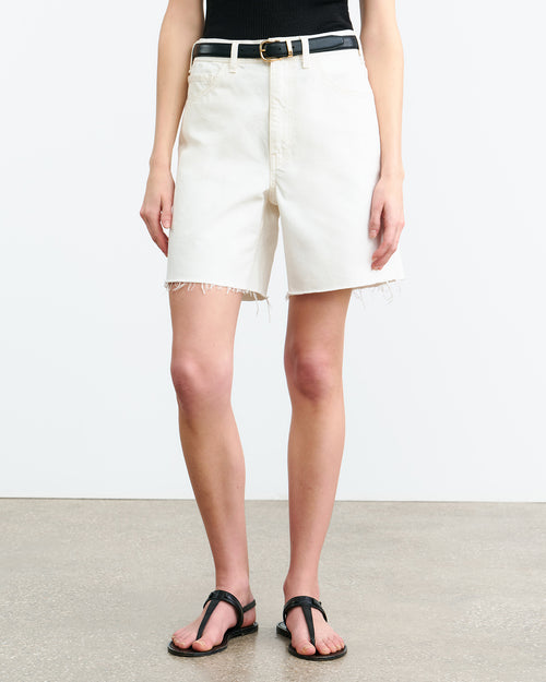 RUSSEL DENIM SHORT IN CREAM