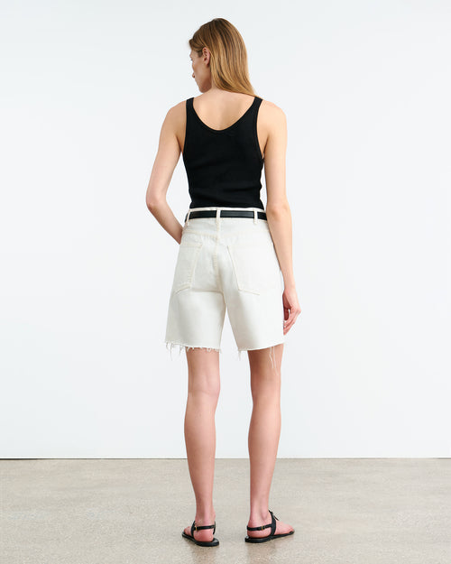 RUSSEL DENIM SHORT IN CREAM