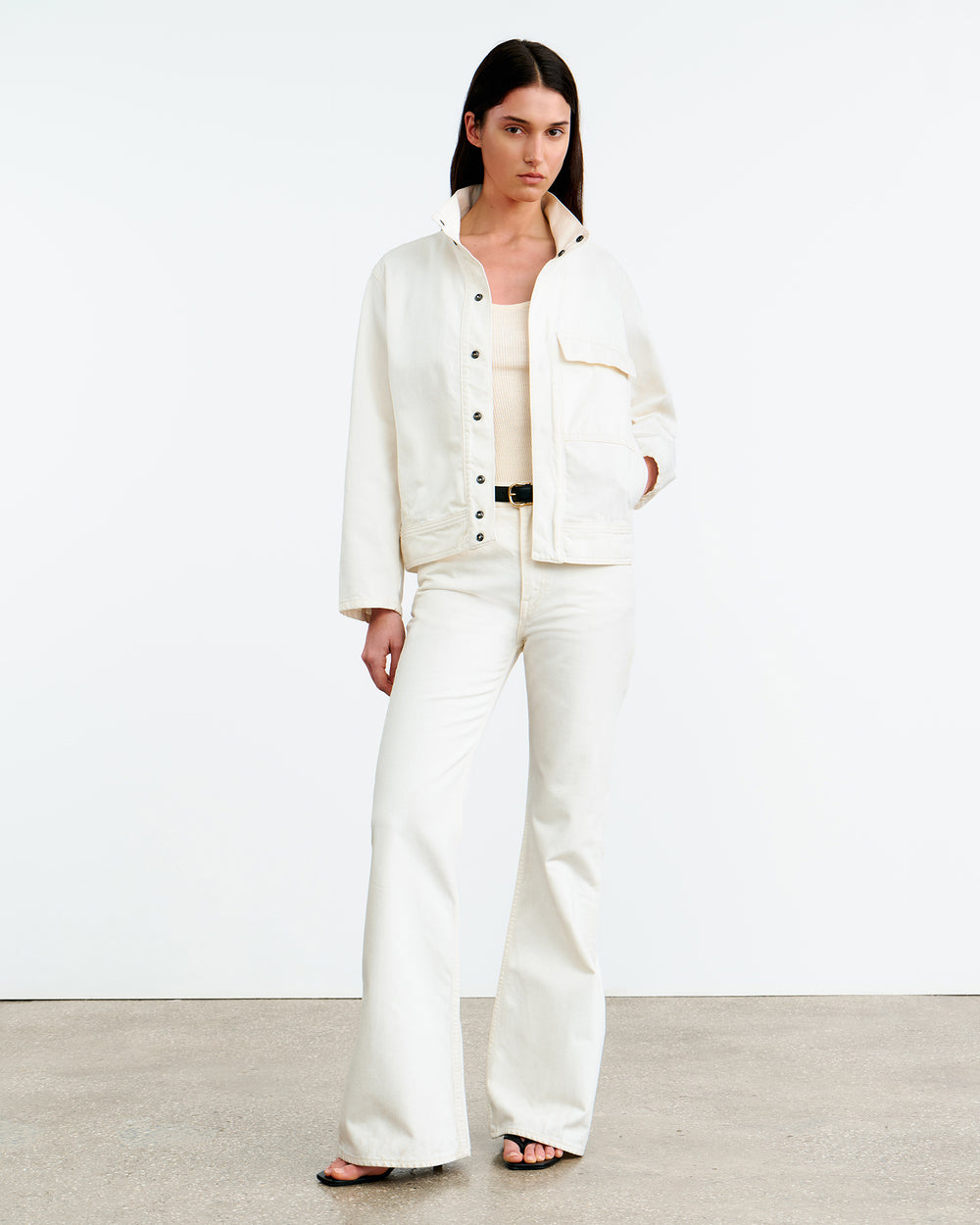 MARILOU DENIM JACKET IN CREAM