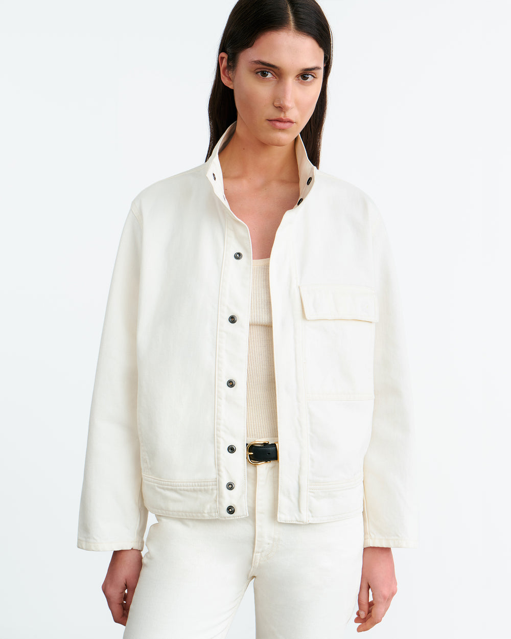 MARILOU DENIM JACKET IN CREAM