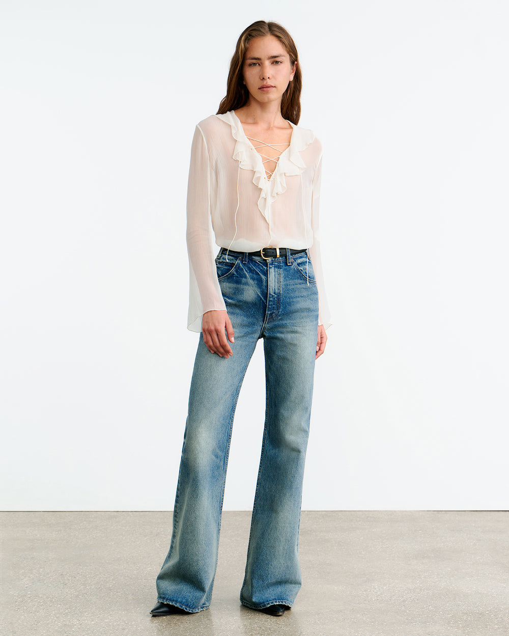 GISELLA SILK BLOUSE IN IVORY