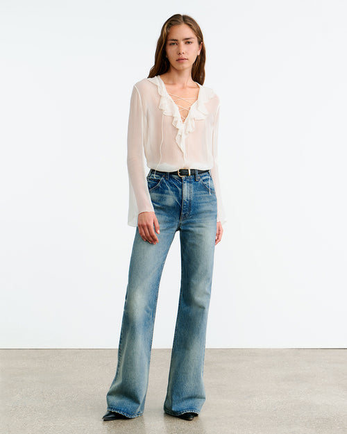 GISELLA SILK BLOUSE IN IVORY