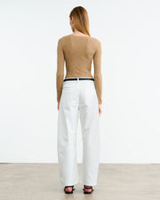 KYRIE SILK KNIT SWEATER IN CAMEL