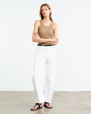 LOTTIE SILK KNIT TANK IN CAMEL