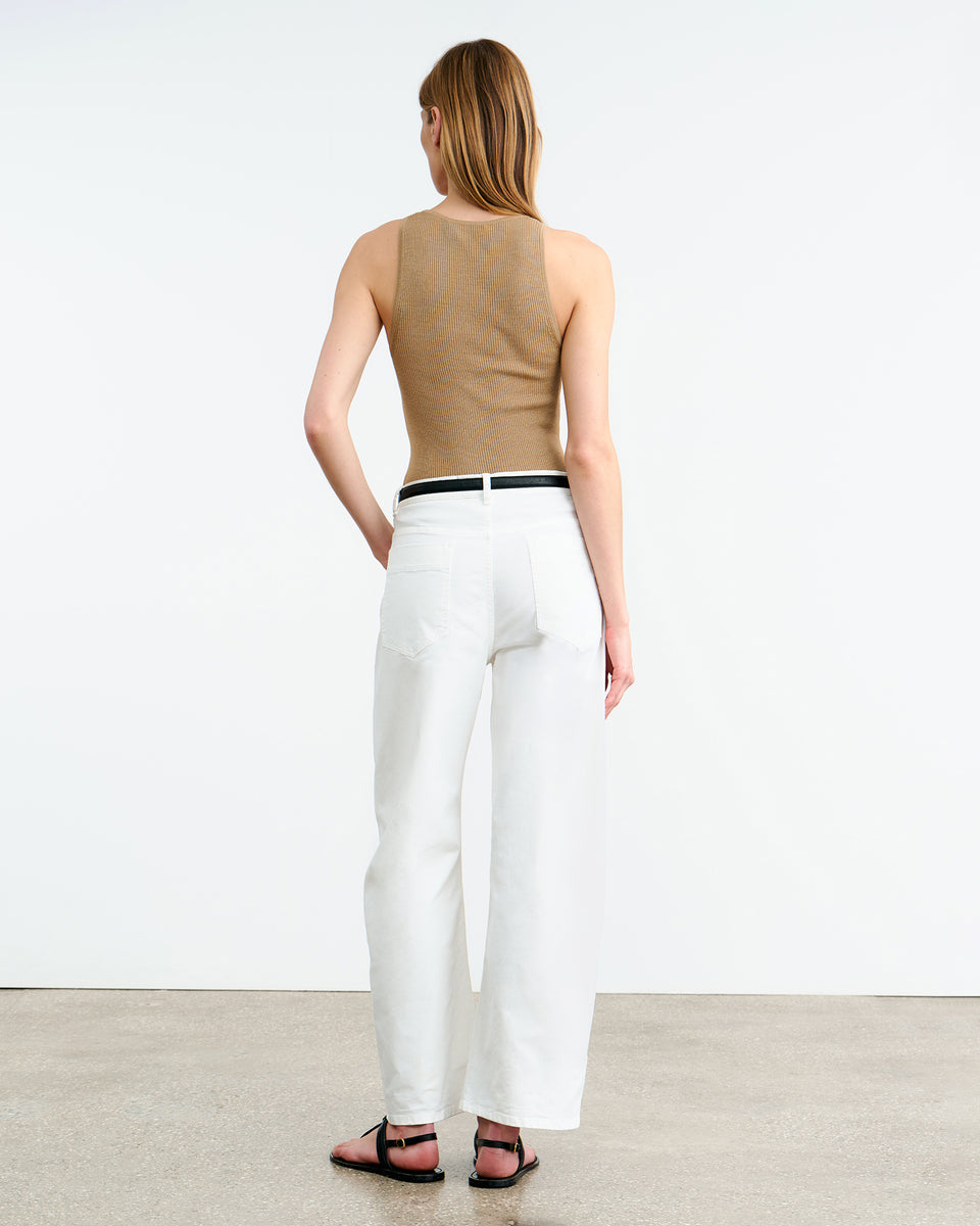 LOTTIE SILK KNIT TANK IN CAMEL