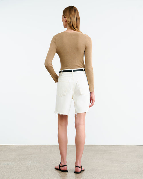NARI SILK CARDIGAN IN CAMEL
