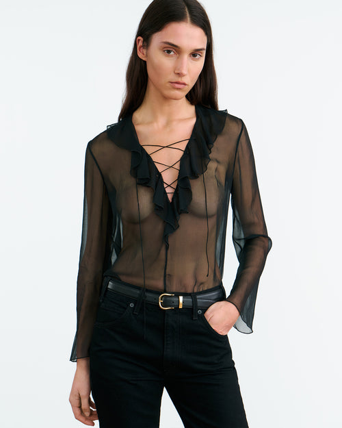 GISELLA SILK BLOUSE IN BLACK