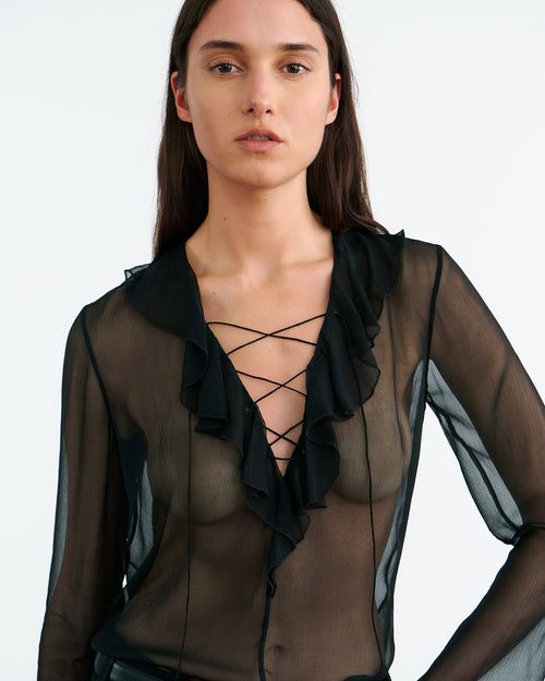 GISELLA SILK BLOUSE IN BLACK