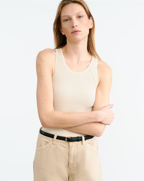 LOTTIE SILK KNIT TANK IN IVORY