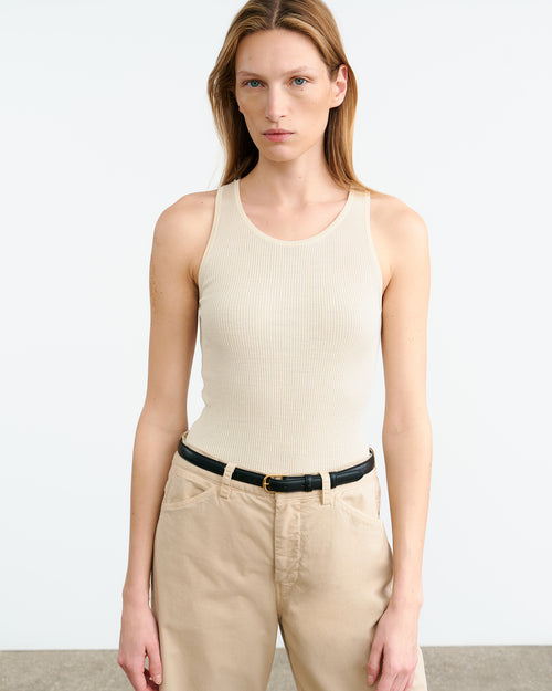 LOTTIE SILK KNIT TANK IN IVORY