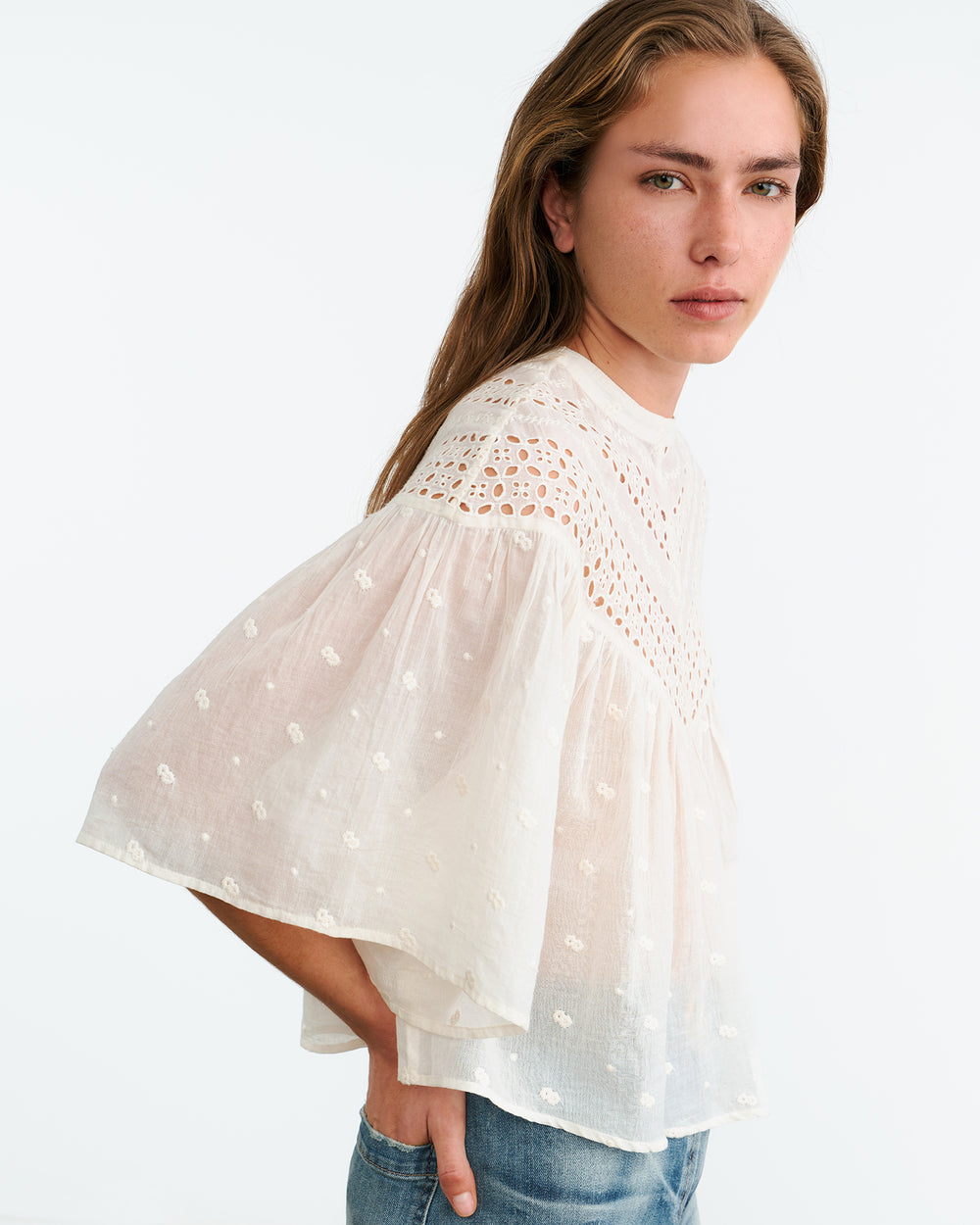 MIKKI BLOUSE IN IVORY