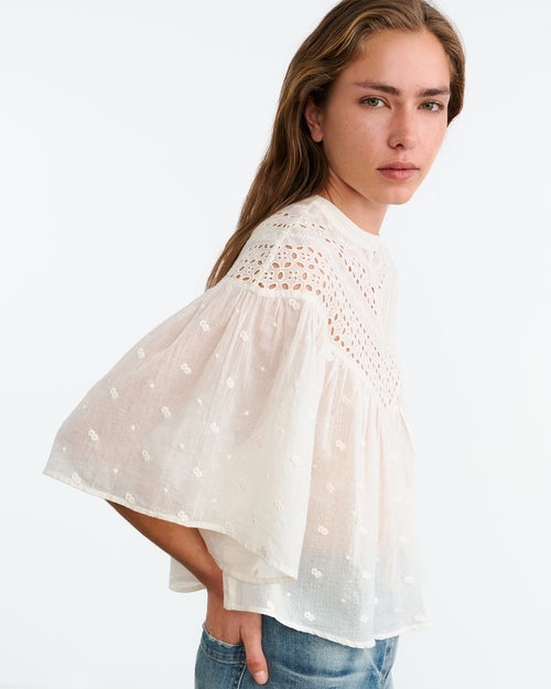 MIKKI BLOUSE IN IVORY