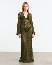 DELLA KNIT DRESS IN ARMY GREEN