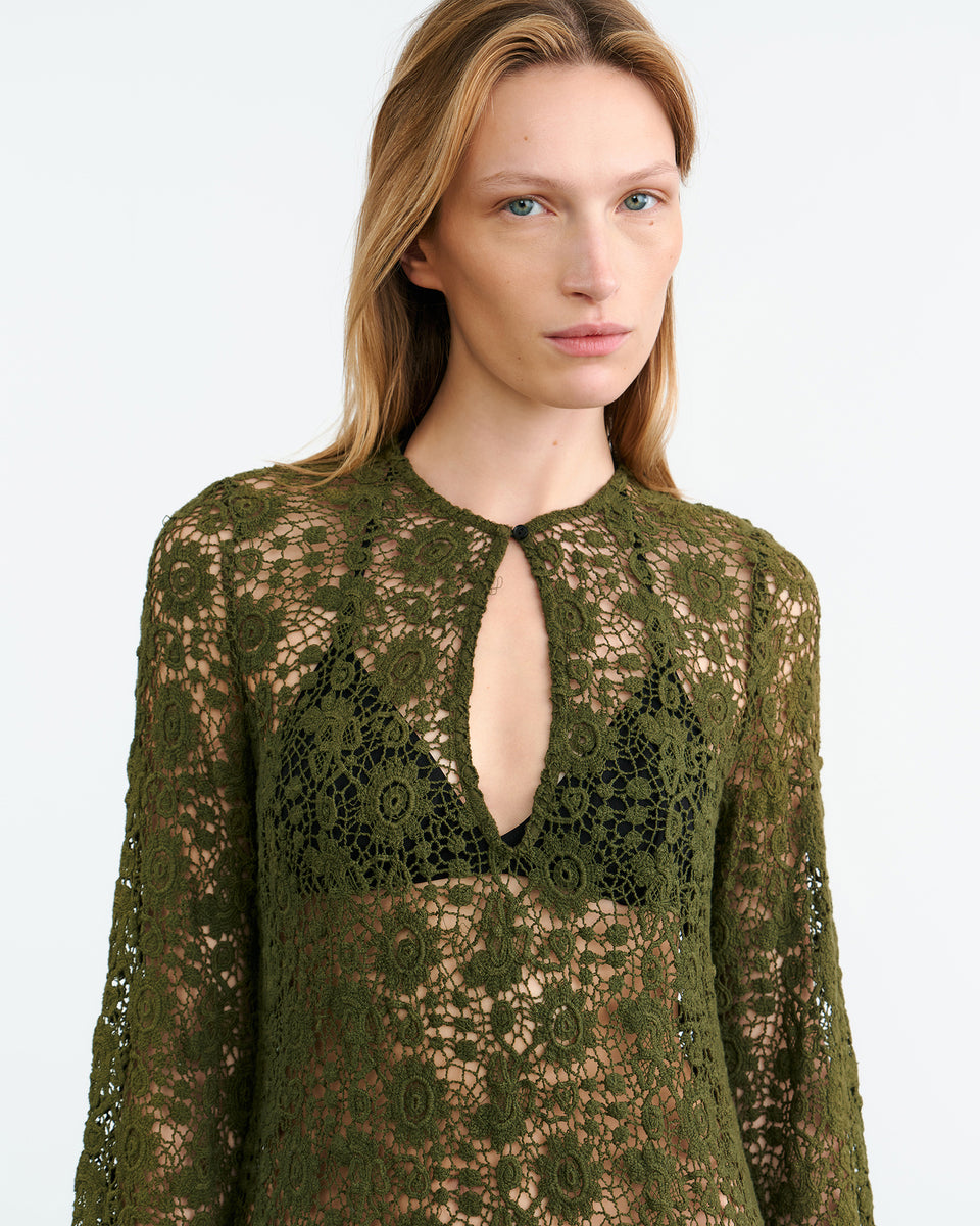 DELLA KNIT DRESS IN ARMY GREEN