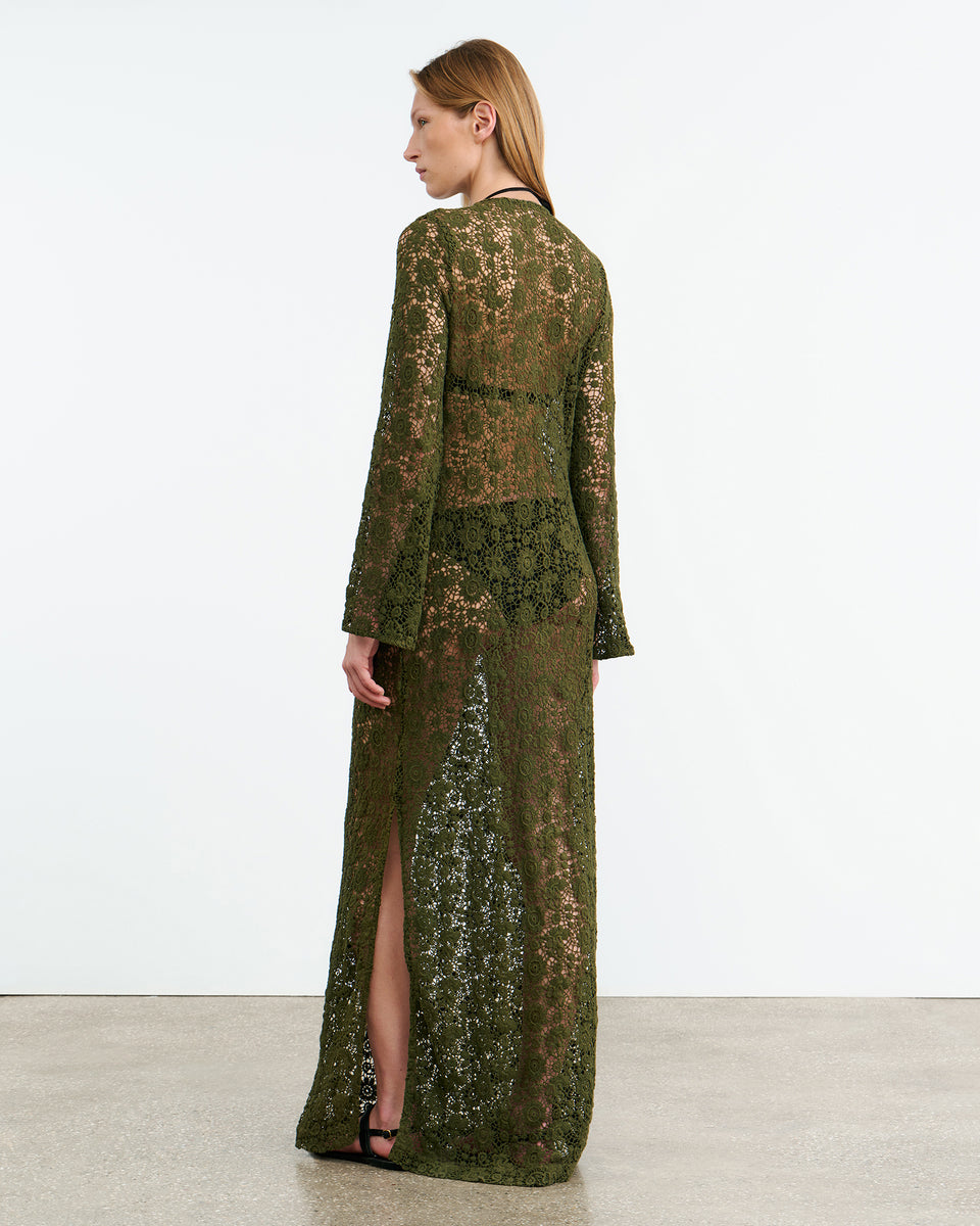 DELLA KNIT DRESS IN ARMY GREEN