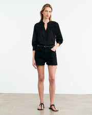 COBAIN DENIM SHORT IN JET BLACK