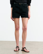 COBAIN DENIM SHORT IN JET BLACK