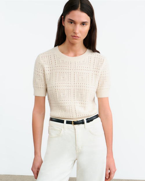 ELYSIA CASHMERE SWEATER IN IVORY