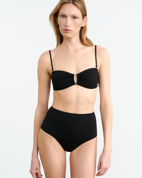 BANDEAU BIKINI TOP IN BLACK