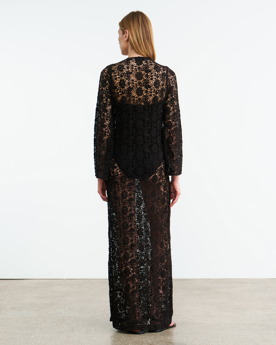 DELLA KNIT DRESS | Women's Full Length Dress In Indian Cotton Lace | Nili Lotan DELLA KNIT DRESS | Women's Full Length Dress In Indian Cotton Lace | Nili Lotan