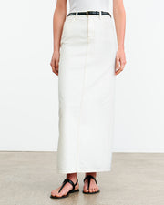 OZZY DENIM SKIRT IN CREAM