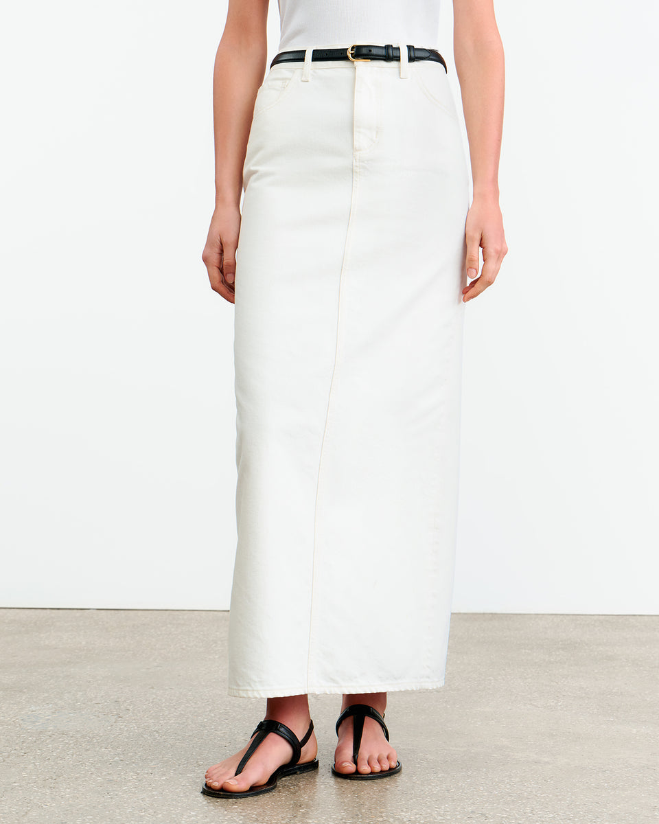 OZZY DENIM SKIRT IN CREAM