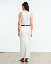 OZZY DENIM SKIRT IN CREAM