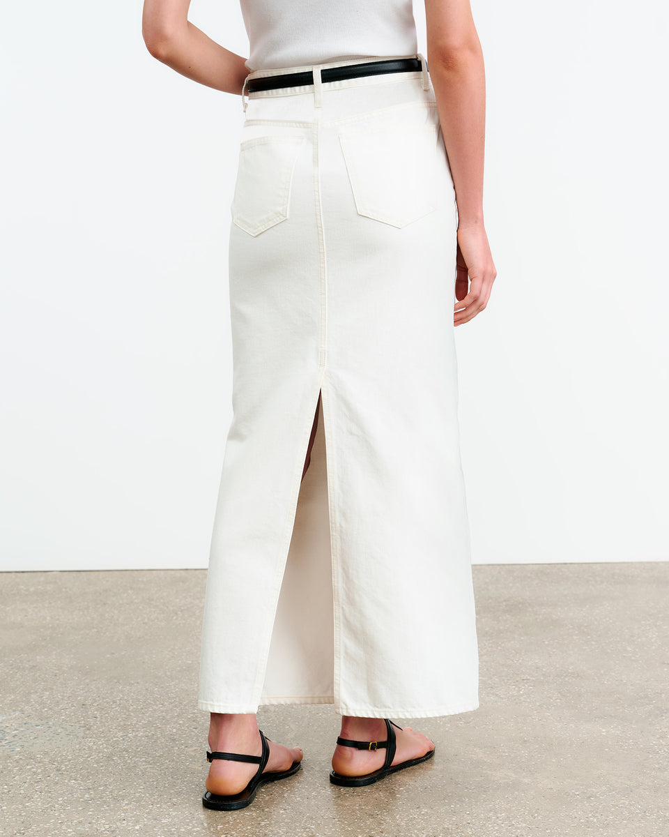 OZZY DENIM SKIRT IN CREAM