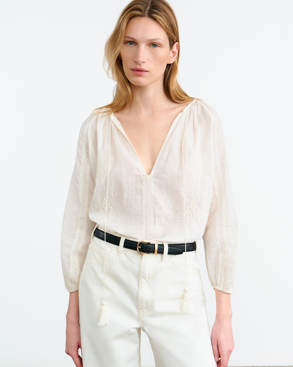 CRISTO BLOUSE IN IVORY