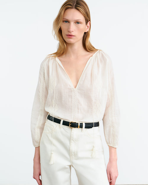 CRISTO BLOUSE IN IVORY